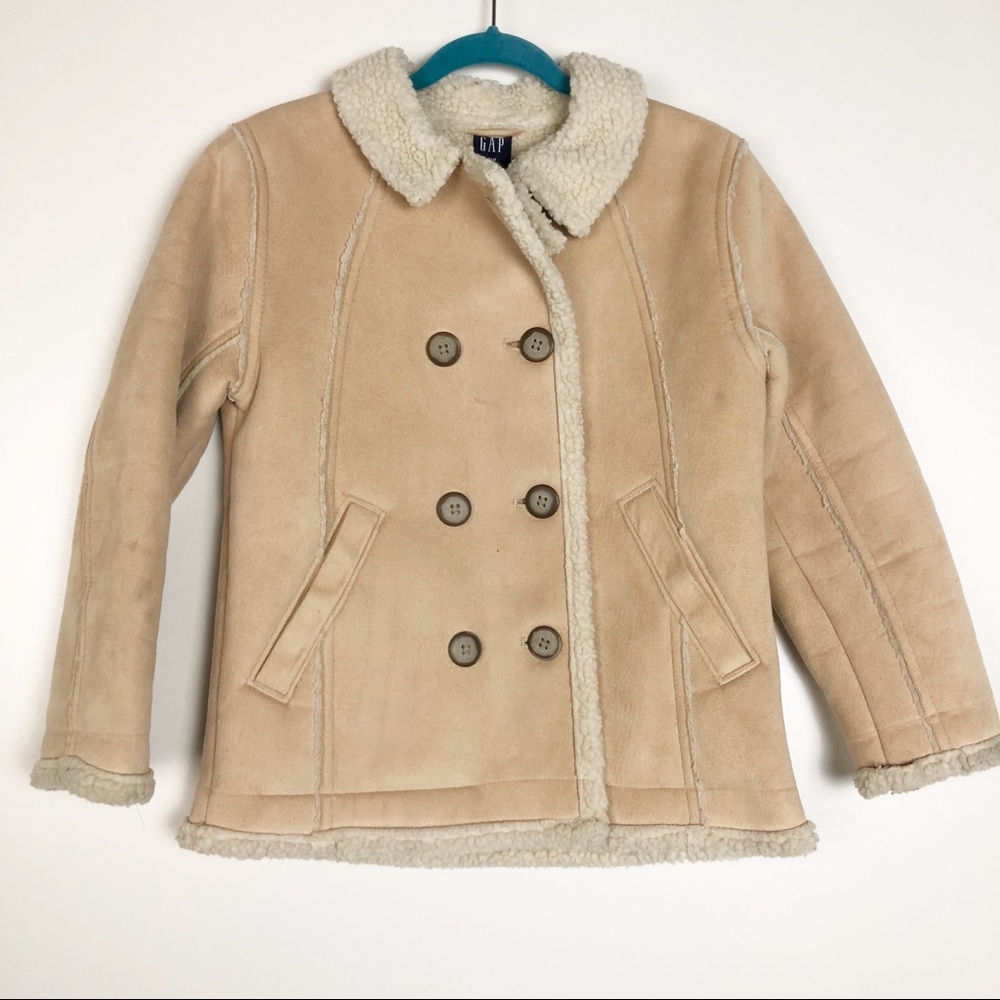 Gap faux Sherpa and suede button up jacket